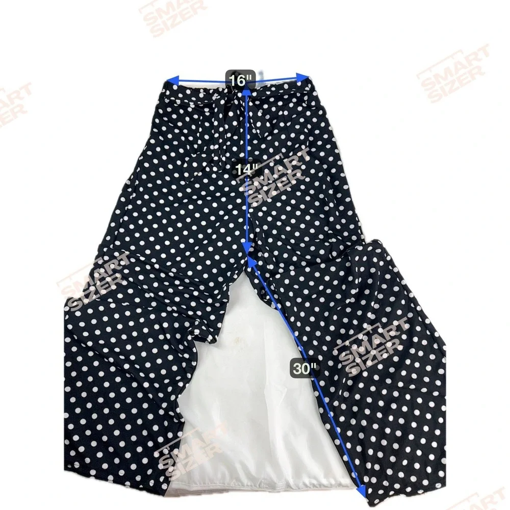 Hot Ginger Pants Womens 3X Black Polka Dot Wide Leg High Waist Retro Palazzo NWT